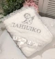 Крыжма именная махровая (ЛЮБОЕ ИМЯ) белая с серебром 95х95 см - изображение 2