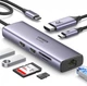 USB-хаб UGREEN CM512 USB Type-C to 2xUSB3.0+HDMI+RJ45+SD&TF +PD Port Converter Gray (60515) - изображение 1