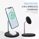 Беспроводная зарядка Qi 2 в 1 VHG IN-WC-58 Wireless 15W I Док-станция для iPhone + Airpods Black - изображение 1
