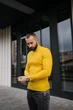 Базовый мужской желтый гольф размер 2XL в рубчик - изображение 4