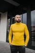 Базовый мужской желтый гольф размер 2XL в рубчик - изображение 5