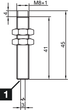 Индуктивный датчик М8, 200mA, PNP/NC, кабель 2m, Sn = 2mm, 1000Hz, L = 45mm, 213251 INS-M08-N02PO-2C Di-soric - изображение 2