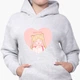 Детский худи Сейлор Мун Луна Кошки (Sailor Moon anime Cats) Светло-серый меланж (9298-2922) 128 см - изображение 3
