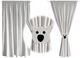 Штори для дитячої кімнати Eseli Gray Koala 145 х 160 см (12575503461) сірий, 2шт - изображение 3