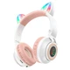 Бездротові Bluetooth навушники Borofone BO18 "Котячі вушка" LED MP3 White - изображение 1