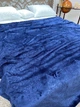 Плед велюровый однотонный Сasablanket с узором на большую кровать 200х230см Синий - изображение 2