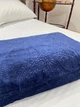 Плед велюровый однотонный Сasablanket с узором на большую кровать 200х230см Синий - изображение 5