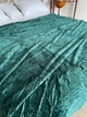Плед велюровый однотонный Сasablanket с узором на большую кровать 200х230см Смарагдовый - изображение 2