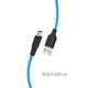 Кабель Hoco X21 Plus Silicone MicroUSB 1m. black/blue - изображение 3