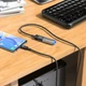 Кабель HOCO U107 Type-C male to USB female USB3.0 3A, 1.2m, nylon, aluminum connectors, Black - изображение 3