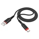 Кабель HOCO X59 USB to Type-C 3A, 1m, nylon, TPE connectors, Black - изображение 4