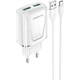 Мережевий зарядний пристрій Borofone BA54A Wide road dual port QC3.0 charger (Type-C) White (BA54ACW) - изображение 1