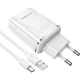 Мережевий зарядний пристрій Borofone BA54A Wide road dual port QC3.0 charger (Type-C) White (BA54ACW) - изображение 2