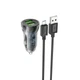 Зарядне автомобільне HOCO Z47 Transparent Discovery Edition (2USB/QC3.0/3A/20W) Micro USB Чорний - изображение 1