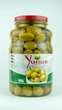 Оливки Yunus зелені з кісточкою скло (калібр 70-90) 2650/1600 гр. - зображення 1