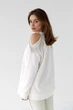 Женская кофта oversize с вырезами на плечах Lurex Молочный One Size (8023-2) - изображение 2