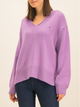 Пуловер жіночий Tommy Hilfiger Cevie Mock-Nk WW0WW26817 M Фіолетовий (8719861497776) - зображення 1