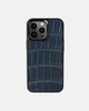 Чохол Kartell із темно-синьої шкіри крокодила для iPhone 13 Pro - зображення 1