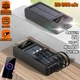Power Bank на солнечной батарее Kamry 30000 mAh с индикатором, двойным фонариком, 2хUSB и встроенные кабеля MicroUSB/Lightning/Type-C/USB Черный - изображение 1