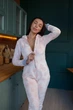 Тепла жіноча піжама з кишенею на попі та капюшоном SweetJama Frozy Баттерфляй M - изображение 5