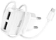 Сетевое зарядное устройство Hoco C59A Mega joy double port charger for Micro White (6931474707956) - изображение 2