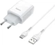 Сетевое зарядное устройство Hoco C72A Glorious single port charger set (Type-C) White (6931474713018) - изображение 1
