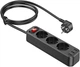 Мережевий зарядний пристрій Hoco NS2 3-position extension cord socket (including 3 х USB output) Black (6931474765161) - зображення 1