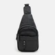 Сумка-слинг мужская кожаная Laras K10223abl Черная (ROZ6400172808) - изображение 1