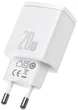 Сетевое зарядное устройство Baseus Compact Quick Charger 20W USB-A/USB-C White - изображение 3