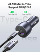 Автомобільний зарядний пристрій UGREEN USB, USB Type-C QC 3.0 3A Car Charger Dark Blue (CD213) - зображення 2