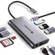 Двойная док-станция UtechSmart 10 в 1 с 4K@60Hz USB C с 4K HDMI, DisplayPort, 100 Вт PD, Gigabit Ethernet, Type-C Data, SD/TF, 3 порта USB для MacBook и других ноутбуков. Цвет - Серый - изображение 1