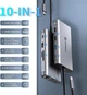 Двойная док-станция UtechSmart 10 в 1 с 4K@60Hz USB C с 4K HDMI, DisplayPort, 100 Вт PD, Gigabit Ethernet, Type-C Data, SD/TF, 3 порта USB для MacBook и других ноутбуков. Цвет - Серый - изображение 2