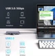 Двойная док-станция UtechSmart 10 в 1 с 4K@60Hz USB C с 4K HDMI, DisplayPort, 100 Вт PD, Gigabit Ethernet, Type-C Data, SD/TF, 3 порта USB для MacBook и других ноутбуков. Цвет - Серый - изображение 5
