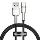 USB кабель Type-C разъем Baseus Cafule Series Metal Data Cable (1м, 66W, 480Mbps). Black - изображение 1