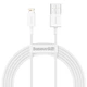 USB кабель для iPhone с разъемом Lightning BASEUS Superior Series Fast Charging Data Cable (2м, 2.4A) White - изображение 1