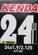 Камера велосипедна Kenda 24 x 1,90 / 2,125 AV вентиль 40 мм, у коробочці - зображення 1