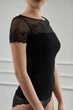 Женская футболка с кружевом Janira 45104 black 44(M) Черный - изображение 2