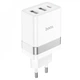 СЗУ Hoco N21 Pro Tourer 30W (2xUSB + Type-C) white - зображення 1