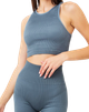 Топ в рубчик женский из микрофибры с открытыми плечами Giulia Halter Top RIB Stormy Weather S/M Голубой - изображение 1