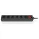 Сетевой фильтр питания REAL-EL RS-6 Protect M 3m, black (EL122300034) - изображение 1