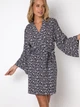 Suknia-szlafrok Robe Aruelle Harmony M Czarny/Mleczny (5904541437590) - obraz 1