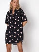 Нічна сорочка Aruelle Kelly nightdress L Чорний/Рожевий (5904541438146) - зображення 1