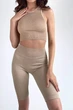 Топ безшовний в рубчик GIULIA Halter Rib NATURALE S/M Beige - зображення 2