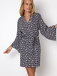 Suknia-szlafrok Robe Aruelle Harmony L Czarny/Mleczny (5904541437606) - obraz 1