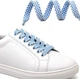 Шнурки для спортивного взуття Two Laces плоскі 10 мм, довжина 120 см, біло-блакитний (59152062) - зображення 2