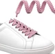Шнурки для спортивного взуття Two Laces плоскі 10 мм, довжина 120 см, біло-рожевий (59152093) - зображення 2