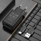 Сетевое зарядное устройство для телефона + кабель Type-C Android BOROFONE BA68A |USB, 2.1A| Черный - изображение 4