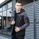 Двоколірна куртка з капюшоном Pobedov M Чорна К-964 - зображення 2