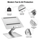 Подставка для ноутбука VHG А68 складная Folding Laptop Stand Silver - изображение 3