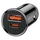 Автомобильное зарядное устройство Baseus Circular Plastic PD3.0 QC 4.0 + 30W USB + Type-C black (31860) - изображение 3